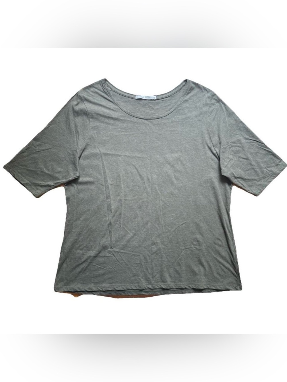 Peruvian Connection Olive army Green Pima Cotton Tee Shirt minimalist basics